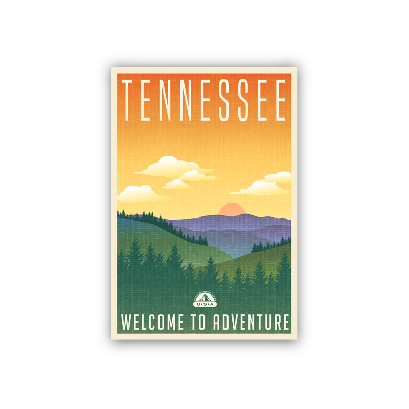 Affiche de voyage de style rétro du Tennessee, impression rétro sans cadre, art mural maison et bureau
