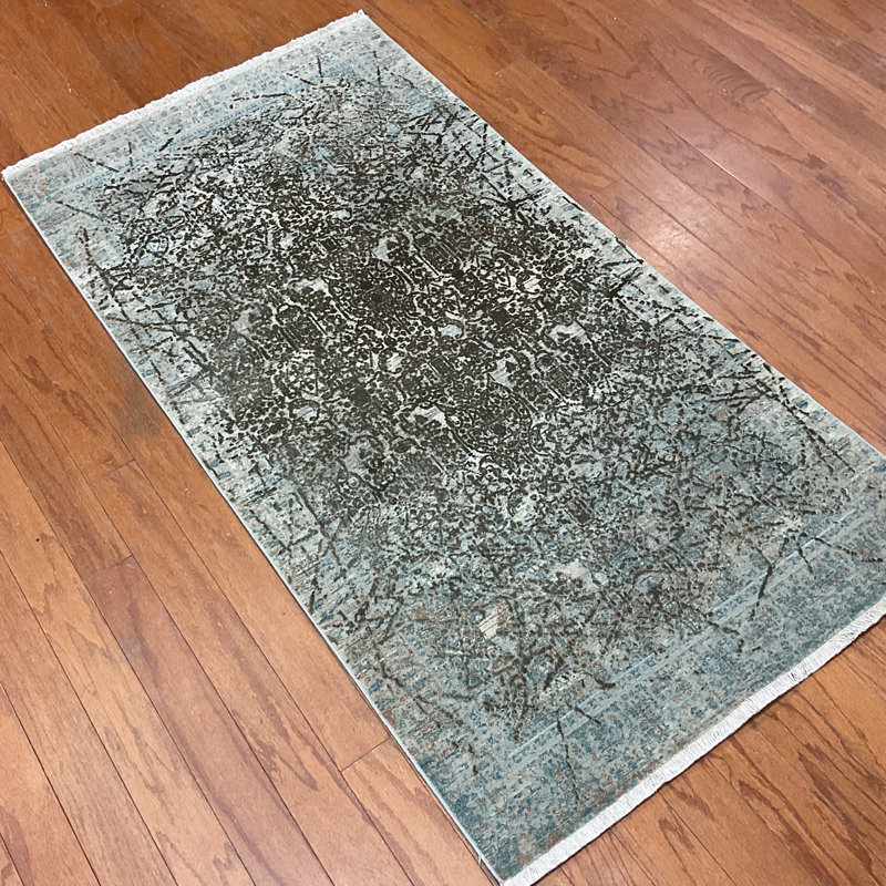 Williston Forge Turkish Modern Erased Design Wool & Silk Rug