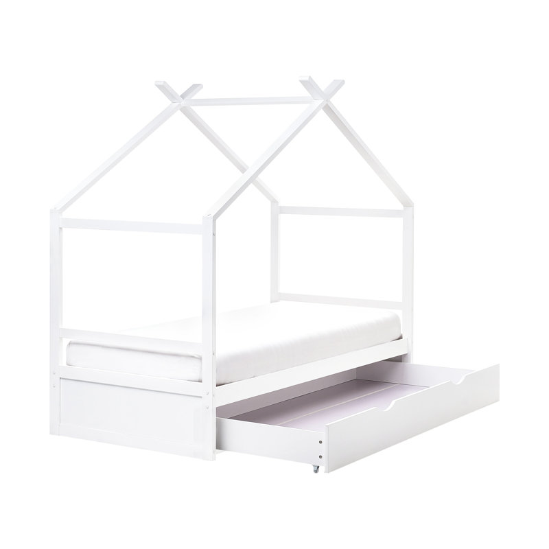 ORGEVAL Solid Wood Storage Bed, White