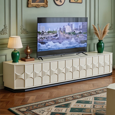 French-style solid wood storage TV cabinet