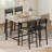 Dining Table Set for 4 – 5-Piece Counter Height Table with 4 Upholstered Bar Stools, Footrest & Corner Protector for Kitchen, Apartment-891730582-891730585