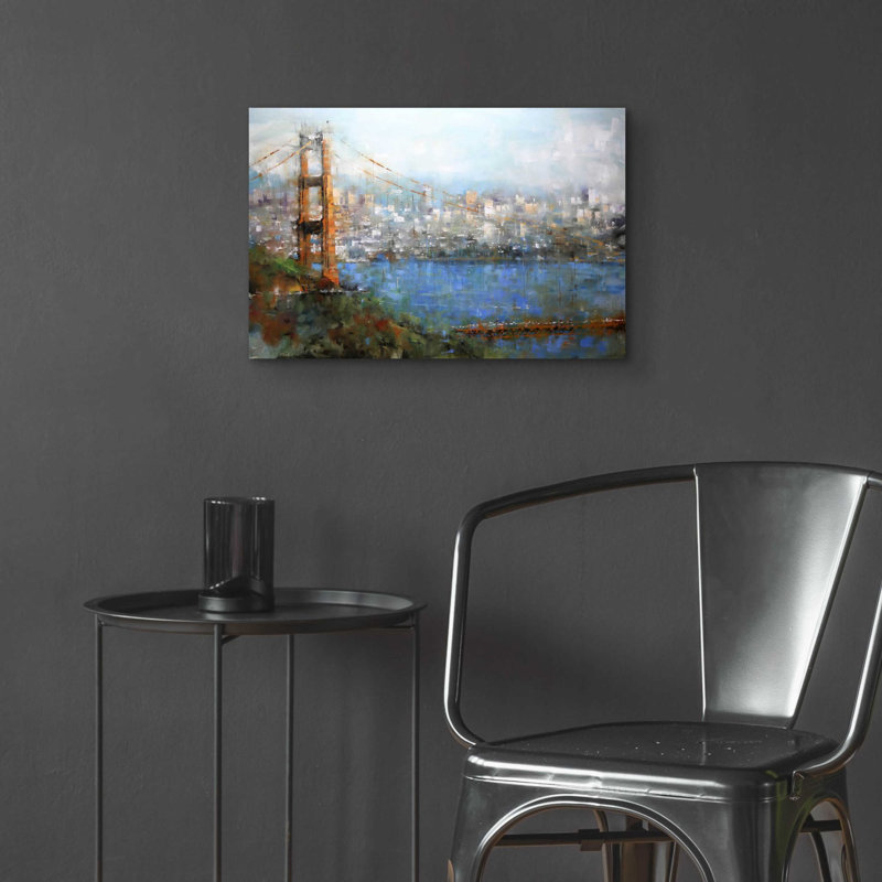 «Golden Gate Vista» par Mark Lague, art mural en verre acrylique, H 16 po x l 24 po x P 0,2 po