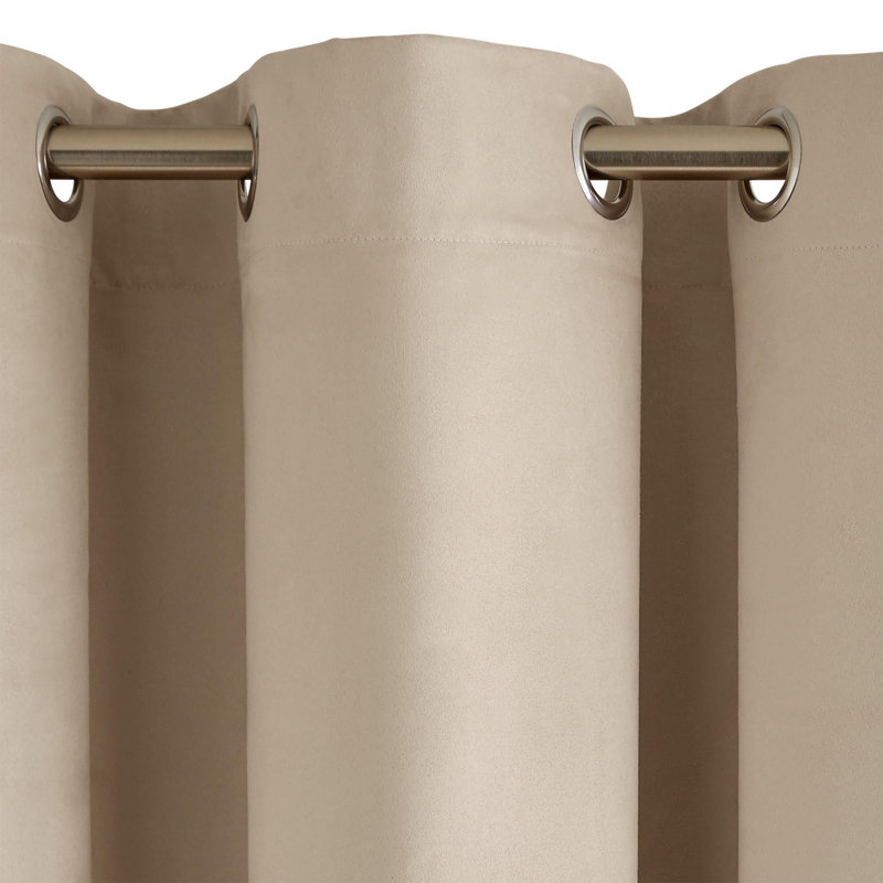 Room Darkening Curtain Single Panel, Light Beige, Width 145 x Drop 280cm