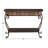 Metal Embossed 1 Shelf Floral Console Table with Ornate Scroll Legs
