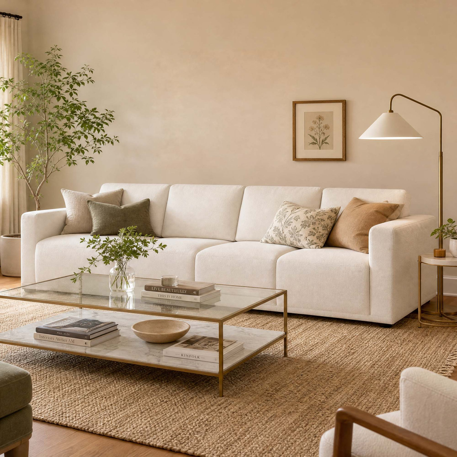 Matawan 134.65'' Upholstered Sofa, Lace Polyester