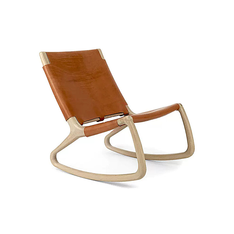 Chaise berçante moderne simple, Orange, Brun orangé