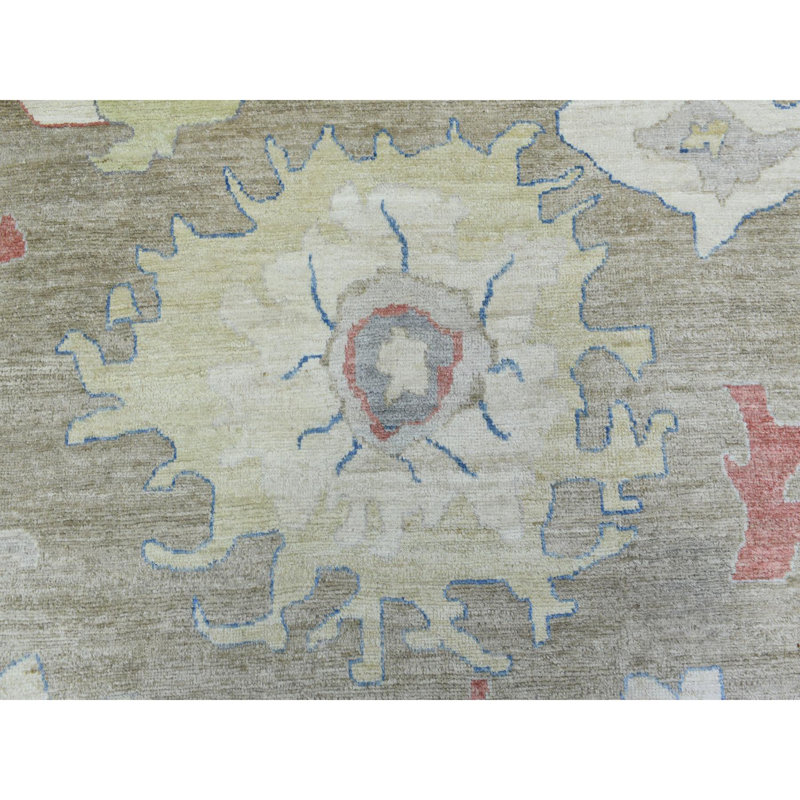 Tapis surdimensionné en laine noué à la main taupe 12 pi x 12 pi 6 po Angora Oushak D47B60B3DFF04409B953AAF773D80183