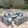 Bobia Wicker 10 - Person Patio Conversation Sets with Cushions