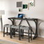 Ensemble de table de salle à manger 4 pièces en bois avec 3 tabourets et prise de courant-695639063-695639081