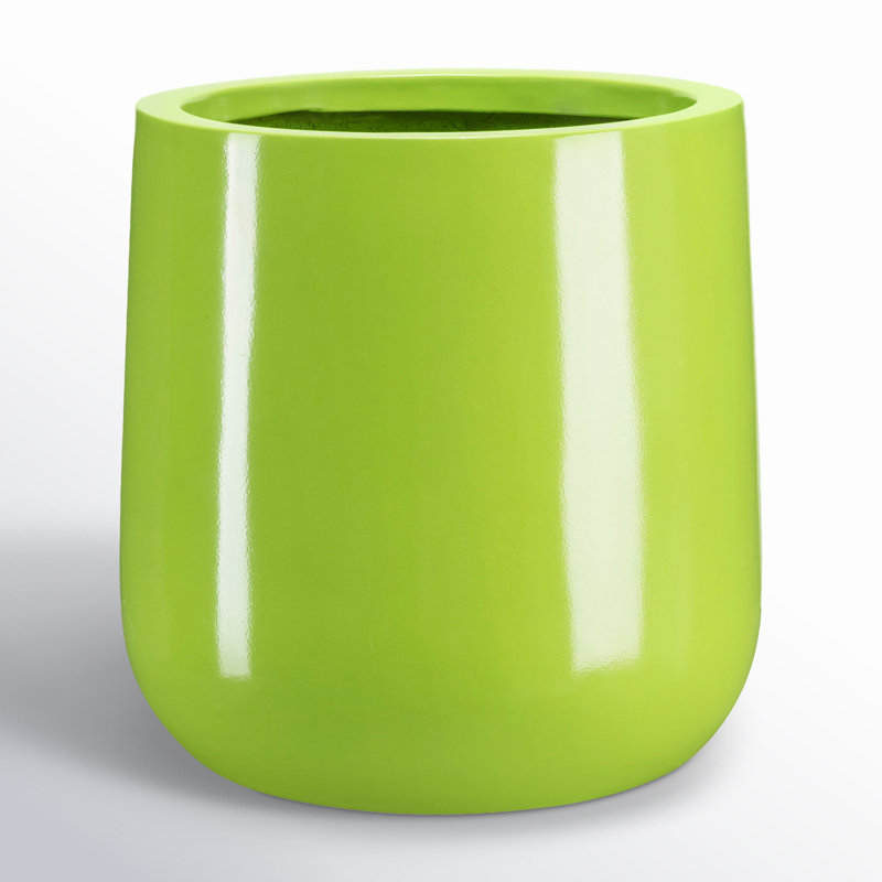 Steuben Pot Planter, Green, 10.5" H x 9.5" W x 9.5" D