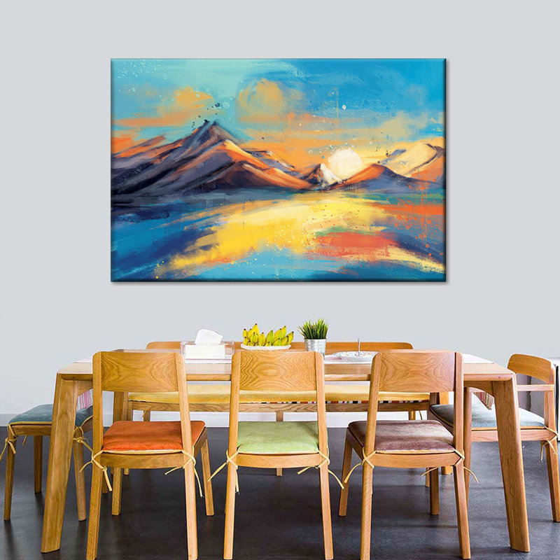 Coucher de soleil abstrait, impression sur toile, 12" H x 8" W x 1" D