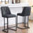 Set Of 2,Modern Upholstered Bar Stool With Button-Tufted Backrest, Counter Height Chair With Sturdy Metal Frame, Comfortable Padded Seat For Kitchen, Bar, Or Dining Room