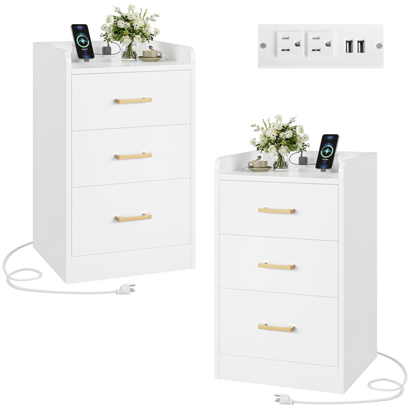 Calyse 15.7'' W Nightstand, White
