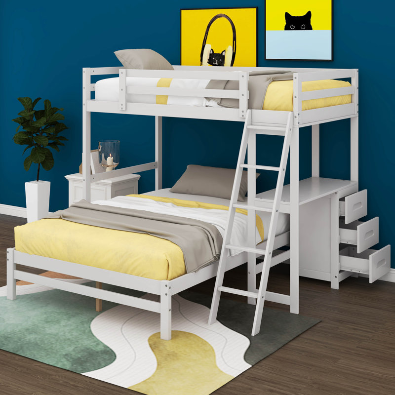 Lit pour enfant Jaeline, Simple sur double