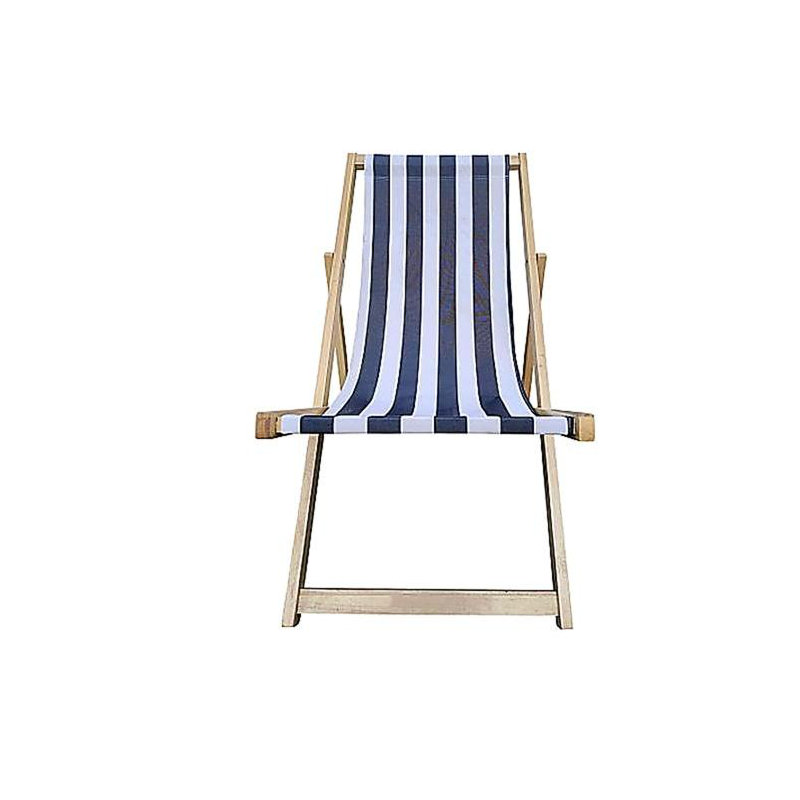 populus wood sling chair blue Stripe Broad blue Stripe folding chaise lounge chair