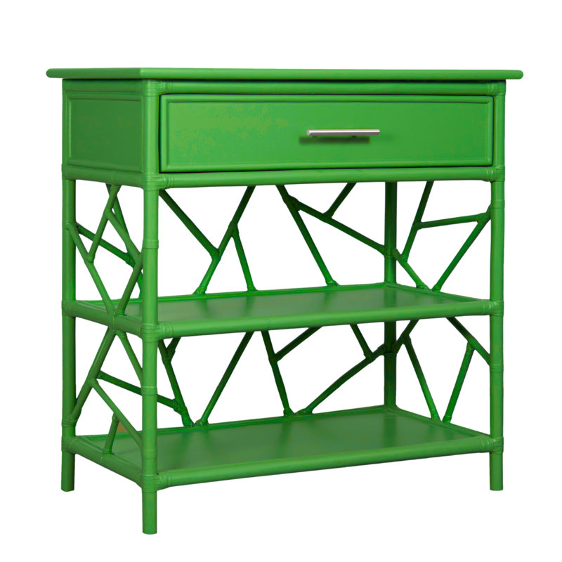 Tiffany End Table with Storage, Bright Green
