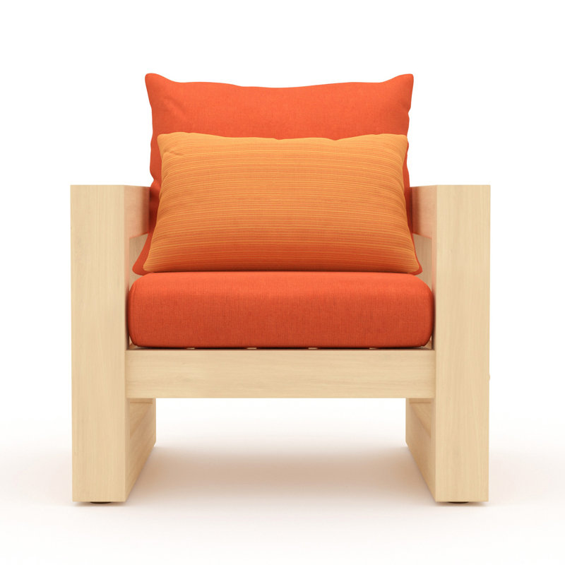 Sehrish Patio Chair With Sunbrella Cushion Covers, Spectrum Cayenne Sunbrella® Plainweave