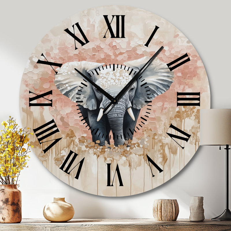 Horloge murale Gentle Elephant Dream - Rustic, Grand