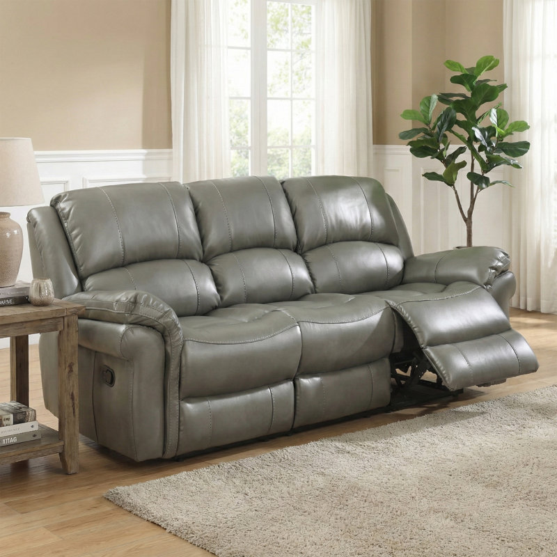 Arles 3 Seater Reclining Sofa, Grey, Manual