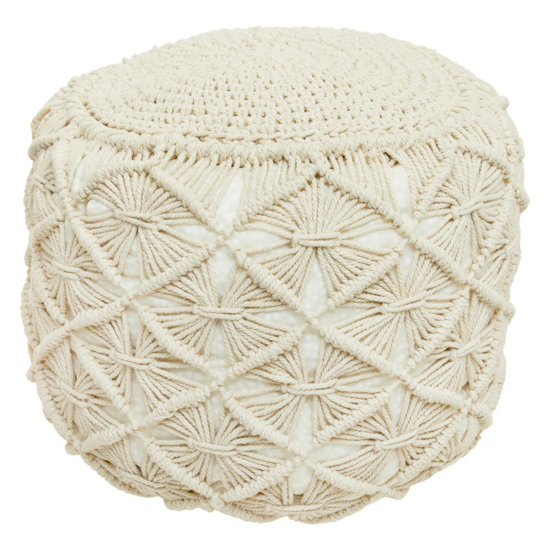 Centralmont 38cm Wide Round Geometric Pouf Ottoman