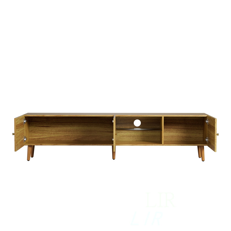 Meuble télé réglable Mid-Century avec tiroirs de rangement