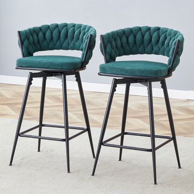 Deux tabourets de bar rotatifs confortables avec coussins moelleux et respirants, convenant aux restaurants, aux bars et à divers lieux de divertissement