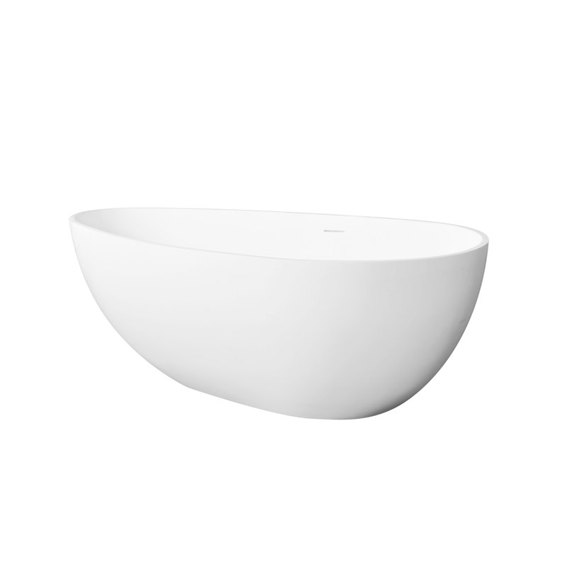 Baignoire de trempage autoportante à surface solide de 66,9 pouces pour salle de bain
