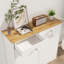 Armoire à ordures inclinable à deux compartiments, armoire de cuisine à l'épreuve des animaux de compagnie avec planche à découper, armoire à linge autoportante, panier à linge