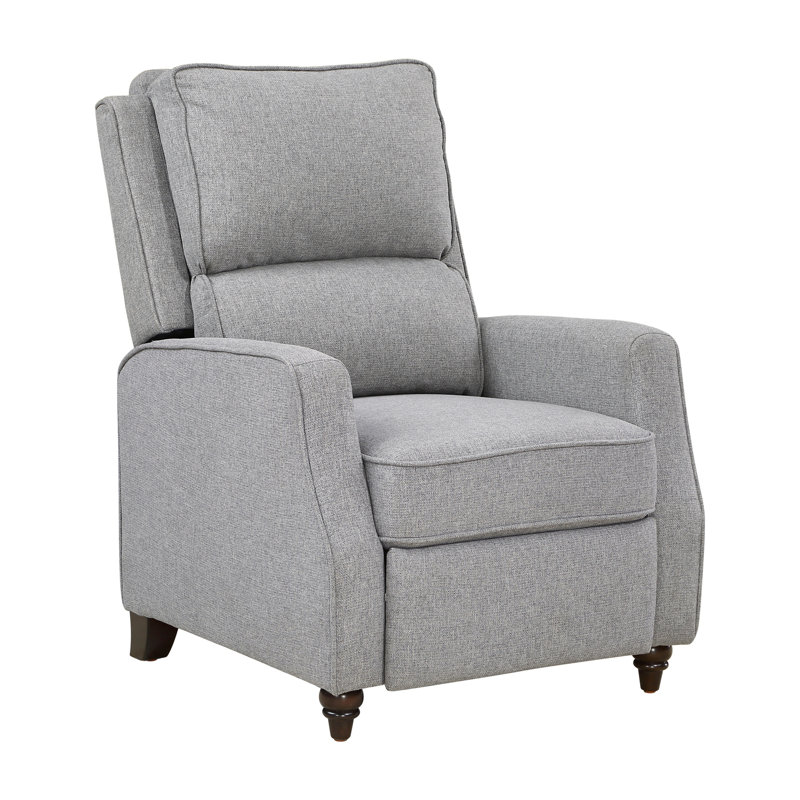 Fauteuil inclinable gris en tissu - Confort transitionnel en bois massif, Gris