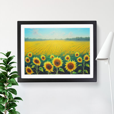 Stimulating Sunflower Field - Framed Print