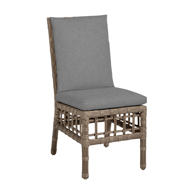 Chaise d'appoint d'extérieur en résine tressée Newport N-Dura, Pas de soudure, Brume Verona, Toile de jute Newport # 66