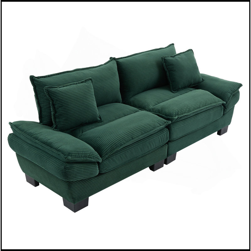 Canapé-lit Corduroy, Vert