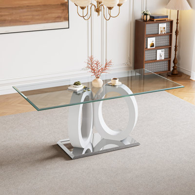 Glass Top Pedestal Dining Set
