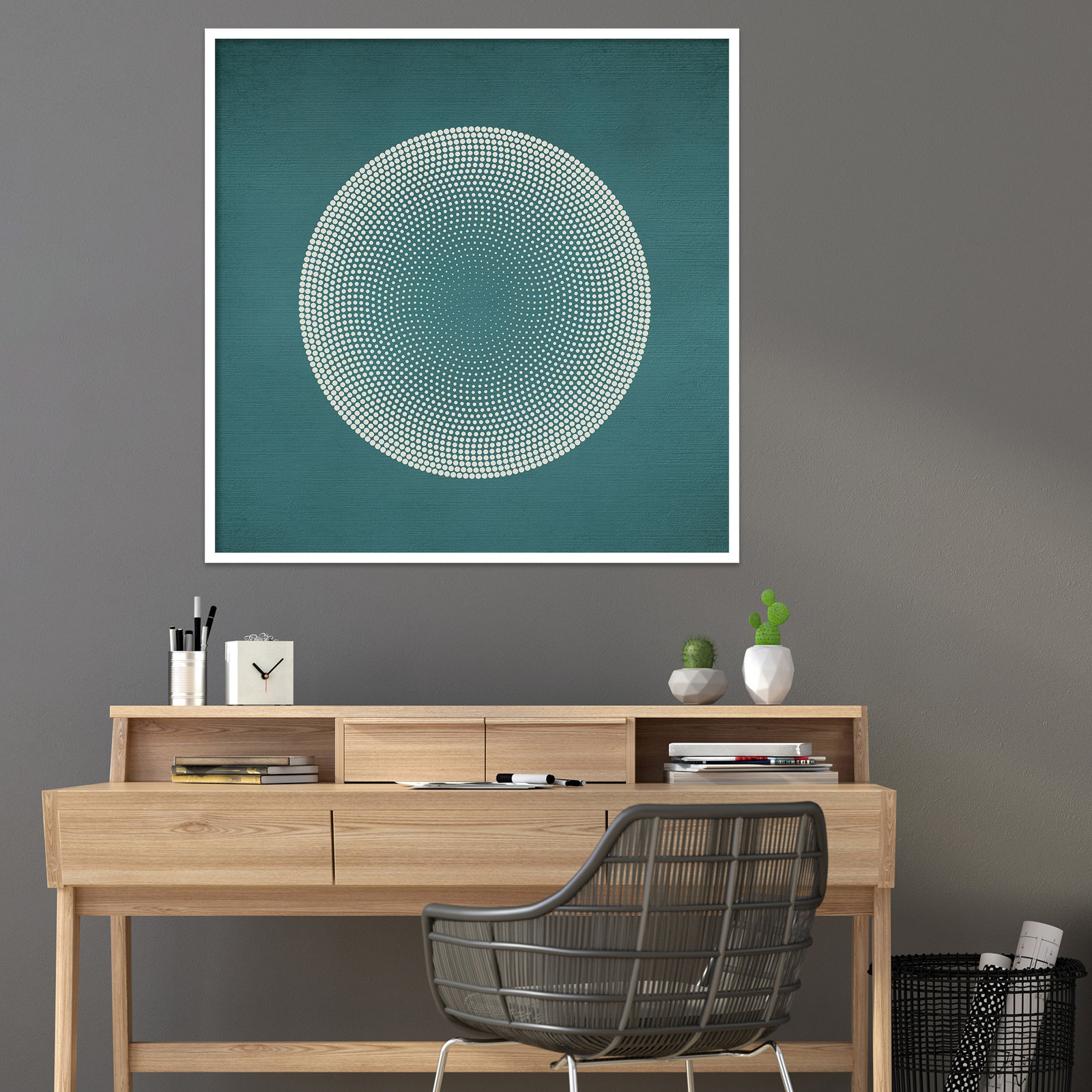 Circles Print by Incado, White, 41" H x 41" W x 1" D
