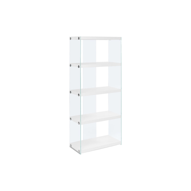 Bibliothèque élégante et fonctionnelle à 5 niveaux pour le bureau et la chambre à coucher, Blanc