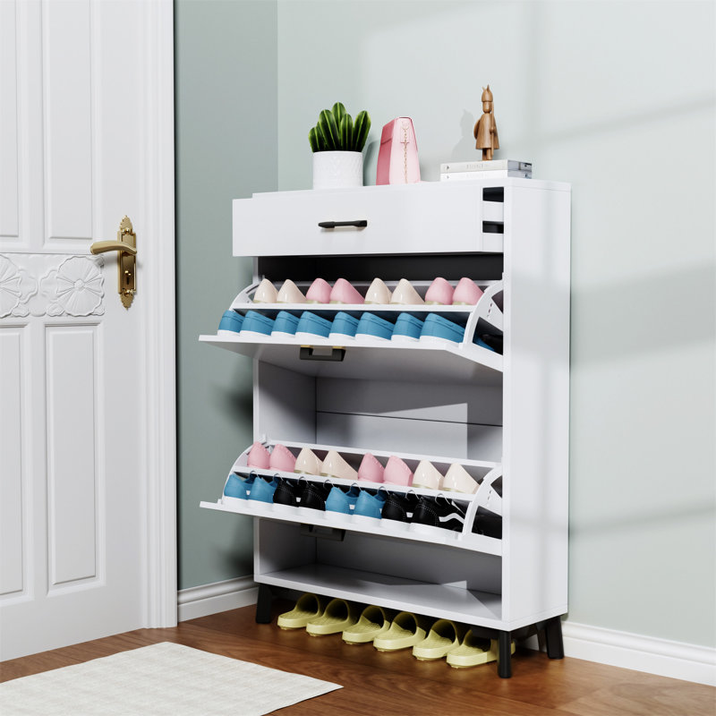 Shoe Storage Cabinet For Entryway, White