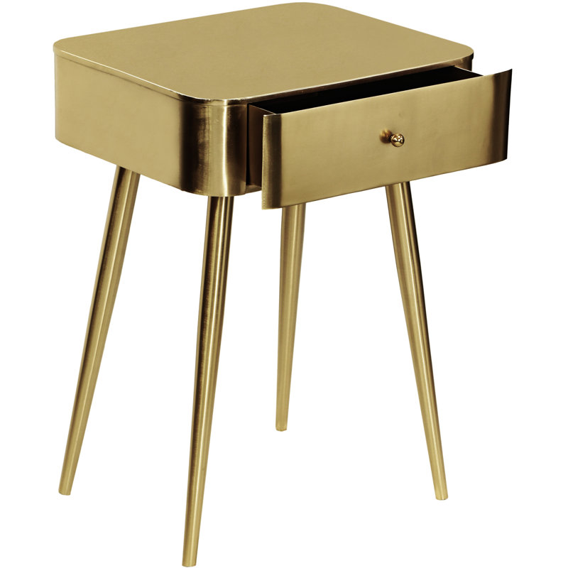 Table de chevet 1 tiroir Rylan, Or
