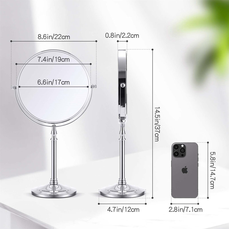 Demetrias Metal Mirror, 37cm H x 22cm W, Clear