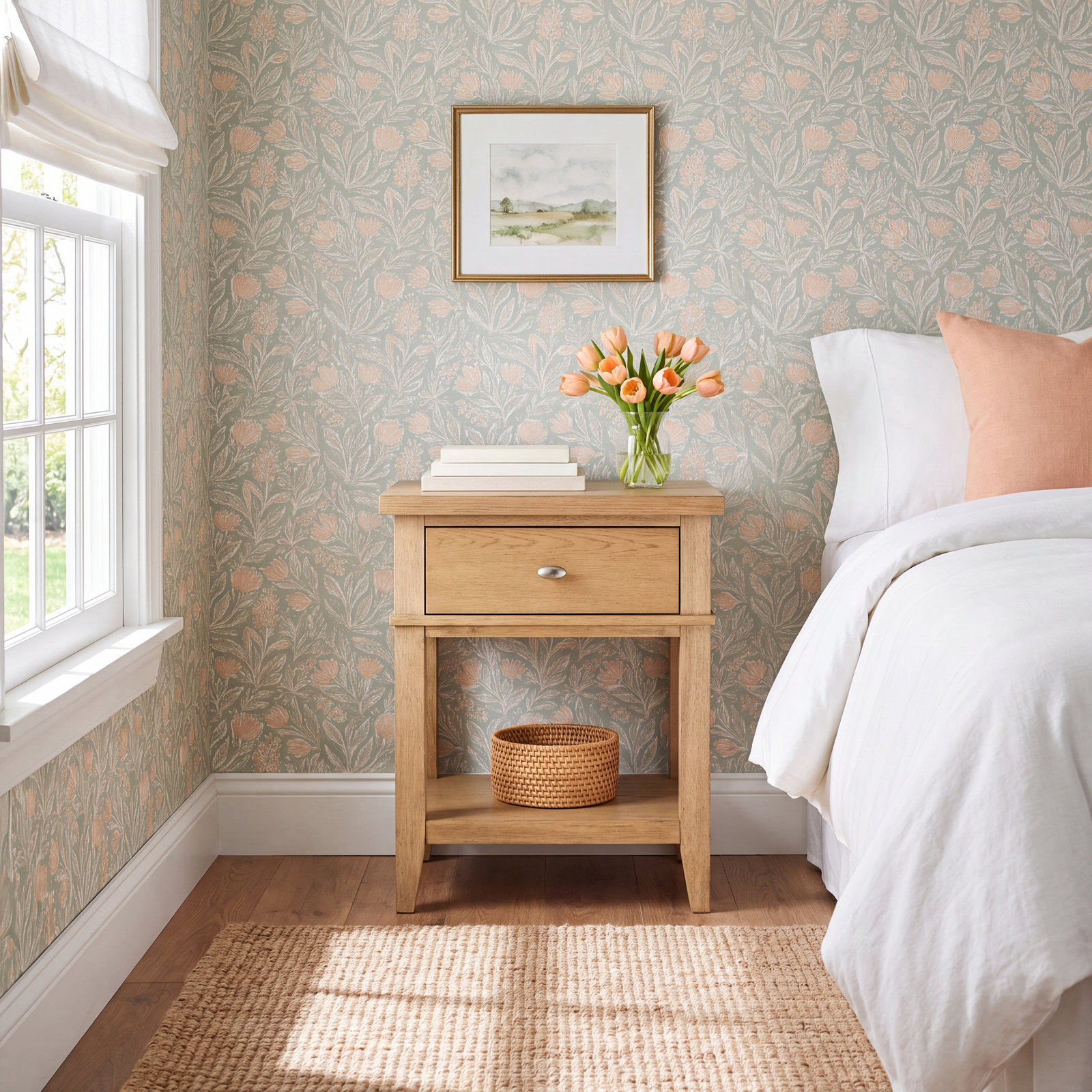 Today's Traditions 1-Drawer Nightstand with USB-C, Natural
