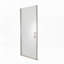 Porte de douche pivotante à demi-cadre en aluminium nickelé brossé, 61 cm x 183 cm, verre trempé de 6 mm et film anti-explosion