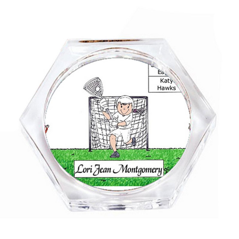 Ensemble de 4 sous-verres personnalisables «Lacrosse», Blanc / Blanc, Oui