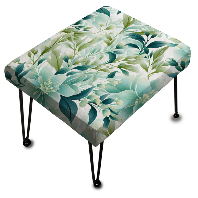 Repose-pieds océanique rectangulaire à motif botanique V - Tropical