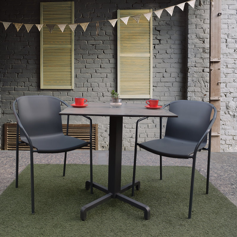 Chaise de patio empilable Aquil, Anthracite