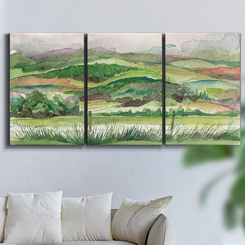 " Monet " 3 - Pieces, 36" H x 72" W x 2" D