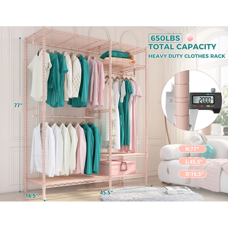 Organisateur de vêtements robuste 780 lb Minot, Rose