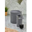 Ensemble de salle de bain élégant (2 pièces), couleur anthracite, 8,7 x 7,5 x 6,3 pouces et 4,0 x 12,6 pouces | 100% plastique durable, va au lave-vaisselle | Parfait pour les salles de bain modernes, peu encombrant et fonctionnel-37328744