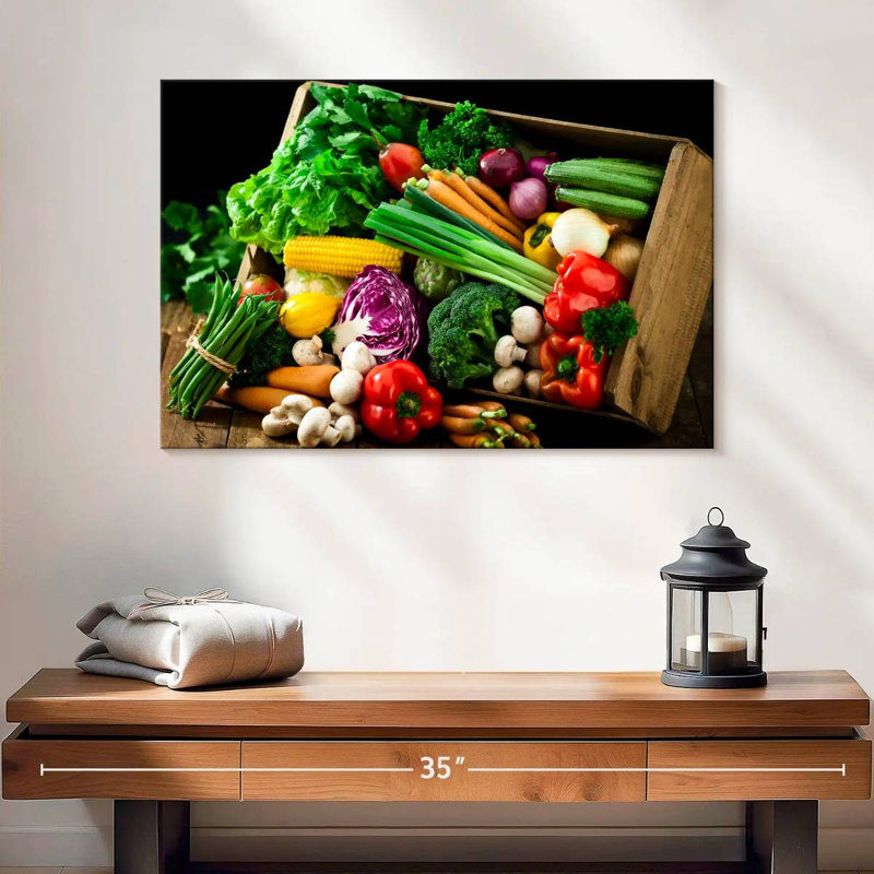 Yarlin Crate Of Vegetables, 16" H x 24" W
