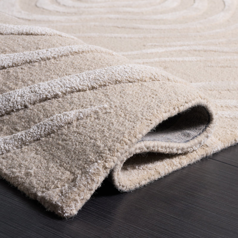 Glamour Hand Tufted Wool; Viscose; Cotton Abstract Indoor Rug, Runner 2'3" x 8'