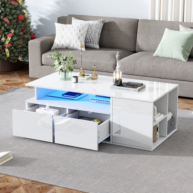 Solid Coffee Table with Storage