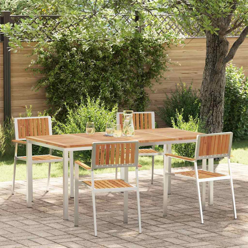 4 - Person Wood Patio Dining Set with, 75cm H x 180cm W x 90cm D